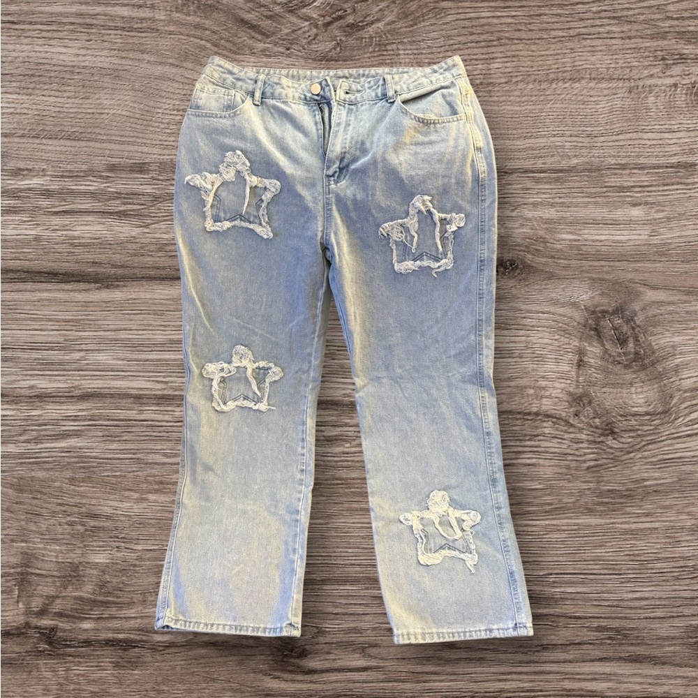 Unbranded Star Patch Jeans Size XL (approx 14)